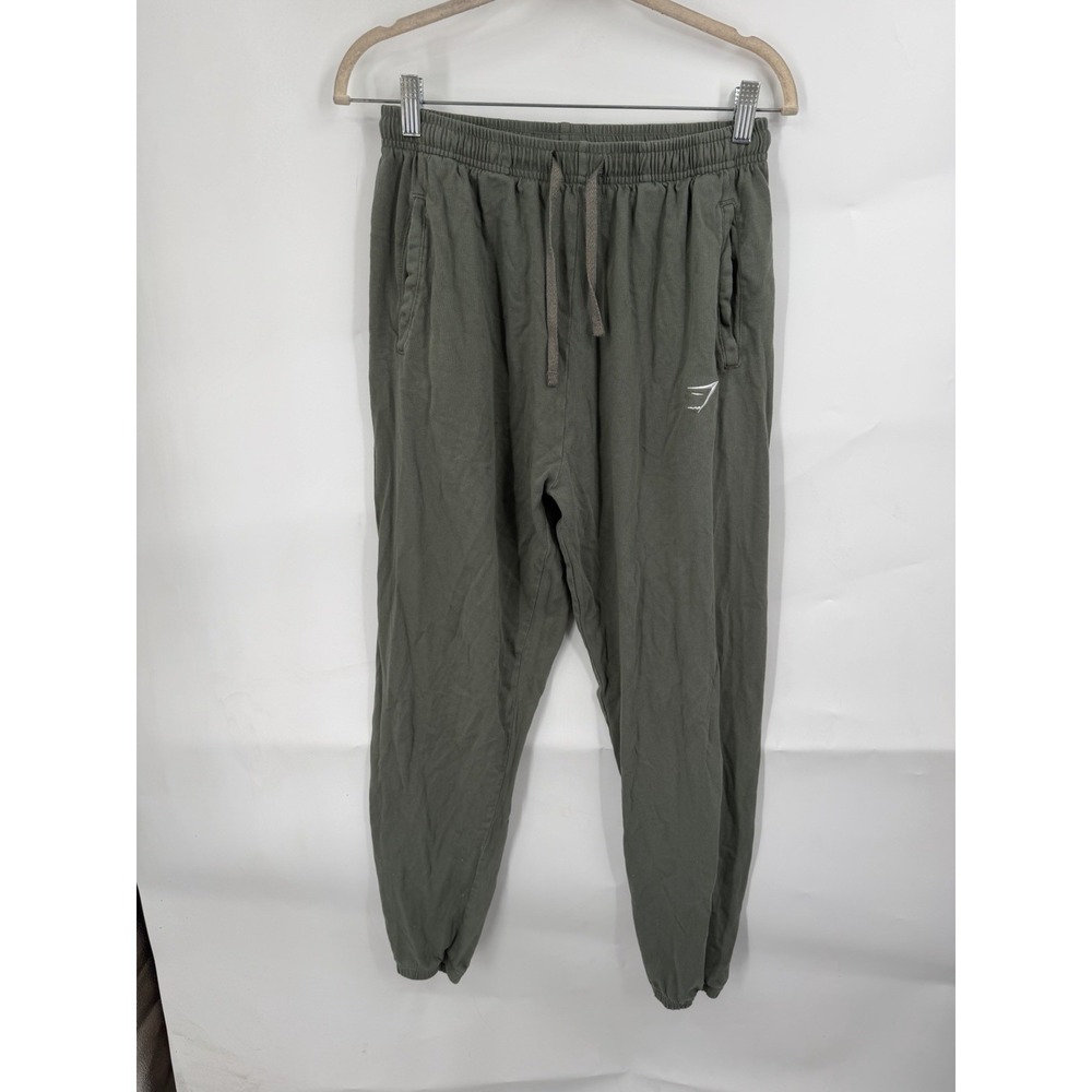 Gymshark Cotton Joggers Unisex M Olive Green Athletic Activewear Athleisure